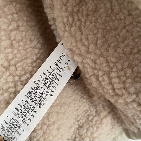 ASOS DESIGN Petite borg lined cotton jacket in stone - Picture 10 of 15